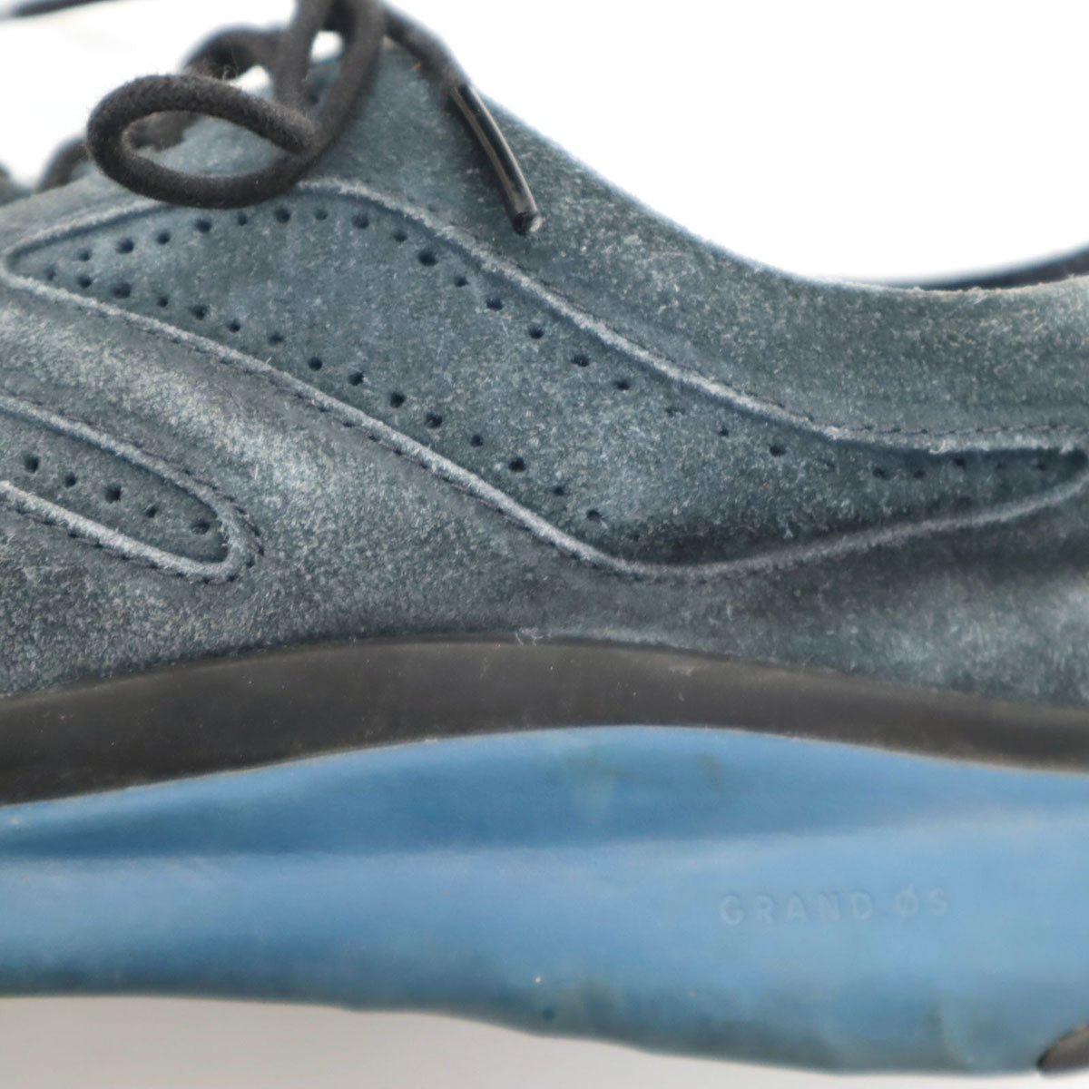 COLE HAAN コールハーン ゼログランド ウィング オックスフォード スエード レザーシューズ 7 1/2M ネイビー C28205 メンズ