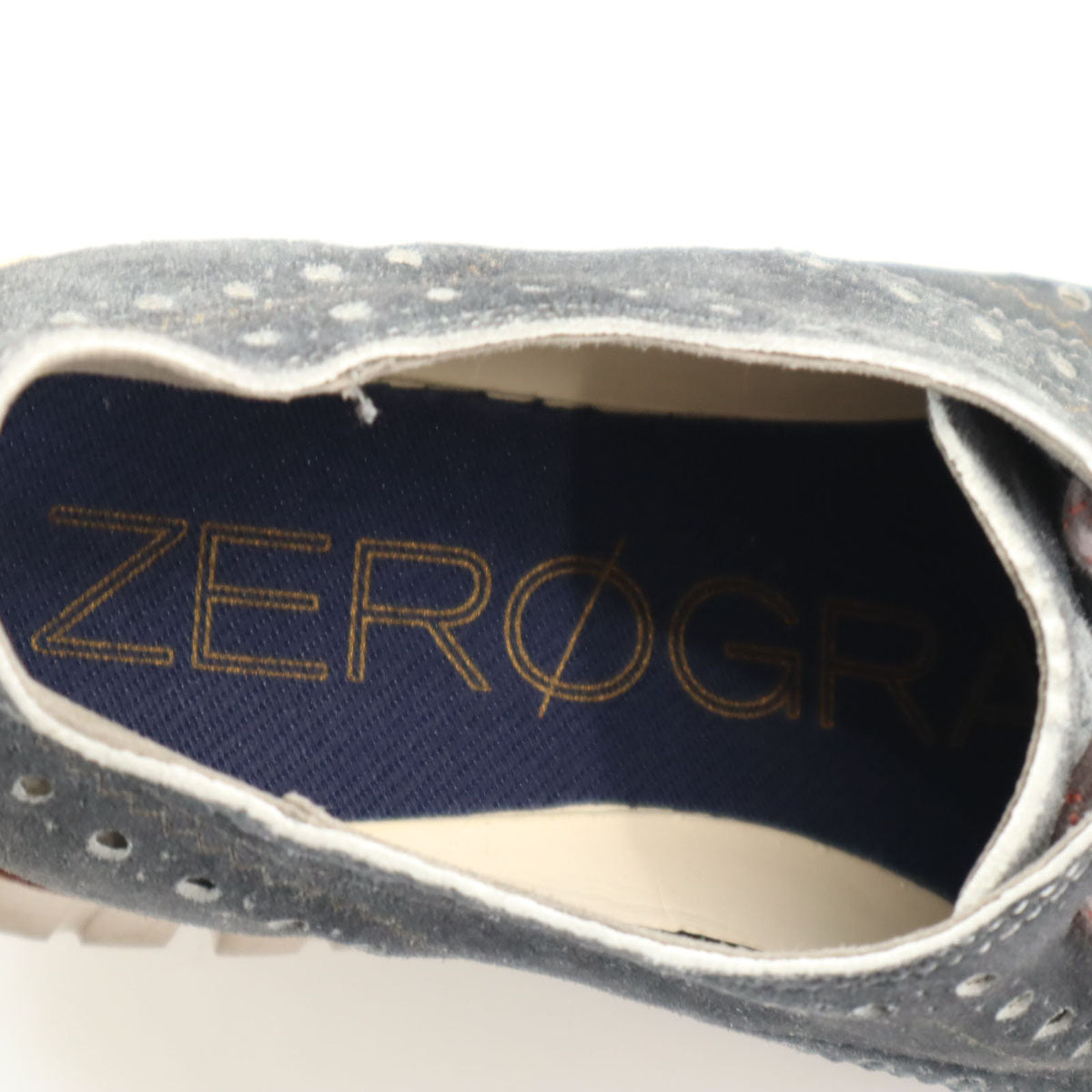 COLE HAAN コールハーン ゼログランド ウィング オックスフォード スエード レザーシューズ 9M チャコールグレー C29670 メンズ