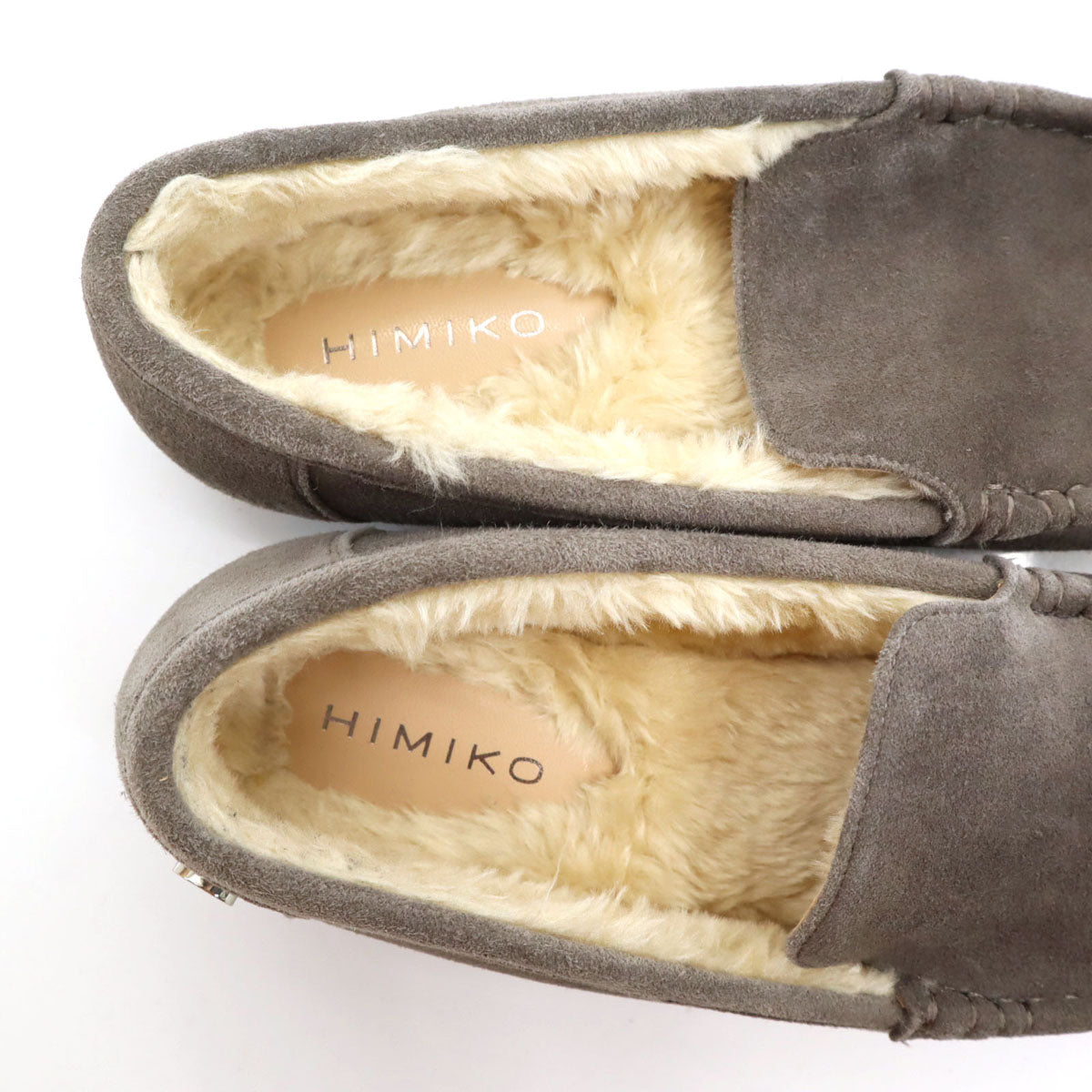 HIMIKO 卑弥呼 モカシン 25 グレー スエード ボア 箱付き レディース