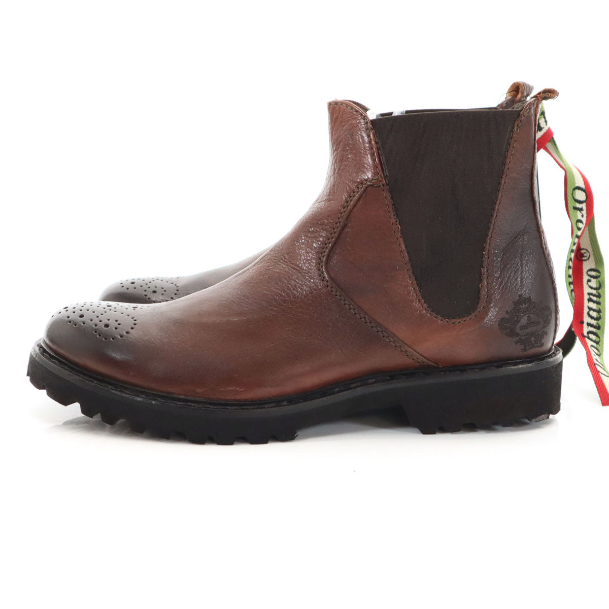未使用 Orobianco オロビアンコ イタリア製 サイドゴア レザーブーツ 39 ブラウン メンズ