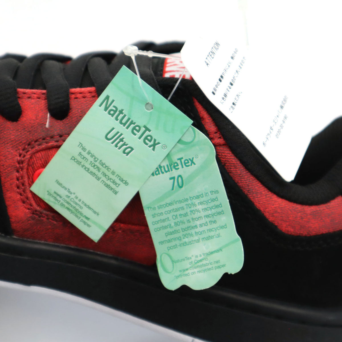 未使用 DC SHOES ディーシーシューズ スニーカー UK4.5 レッド MARVEL マーベル コラボ レディース