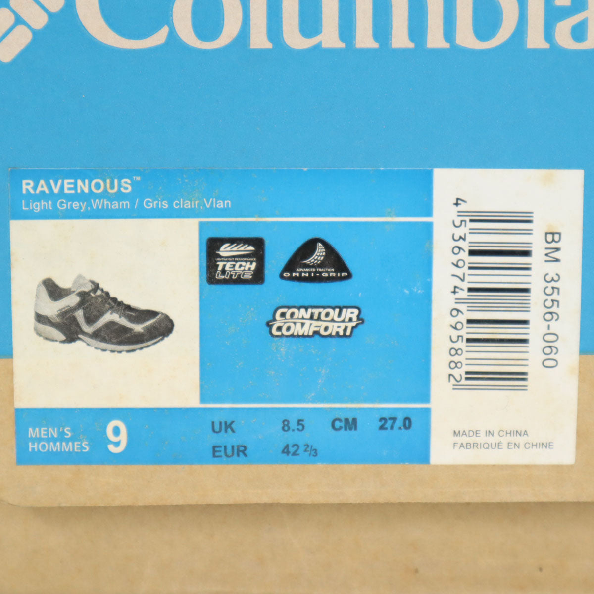 Columbia コロンビア 未使用 Ravenous スニーカー 27 グレー アウトドア BM3556-060 箱付き メンズ