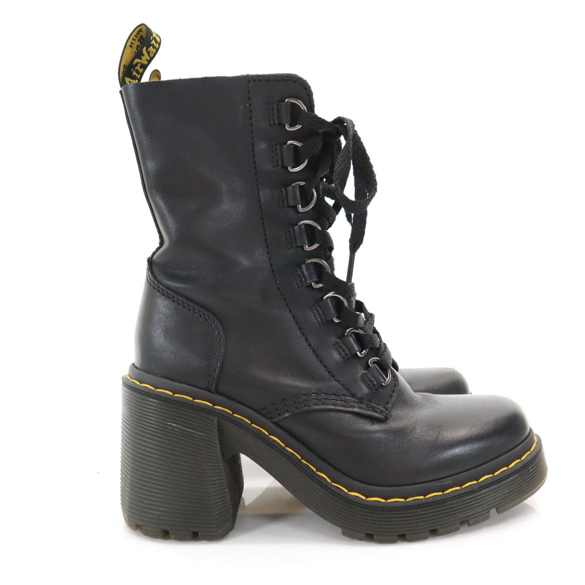 Dr.Martens ドクターマーチン 8 タイ チャンキーヒール ブーツ UK5 ブラック レザー レースアップ レディース