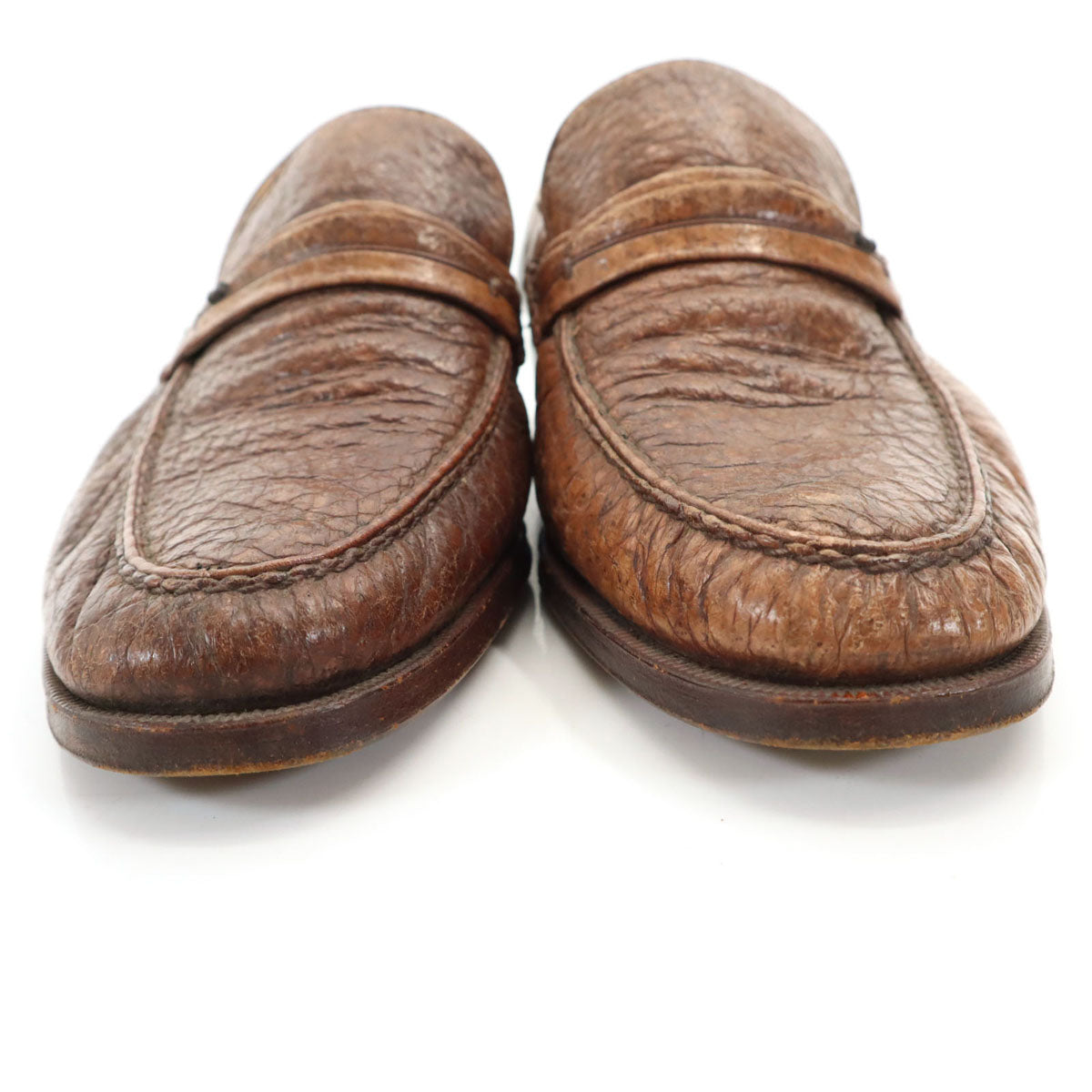 MORESCHI モレスキー イタリア製 ローファー 7 1/2 ブラウン 靴 シューズ メンズ