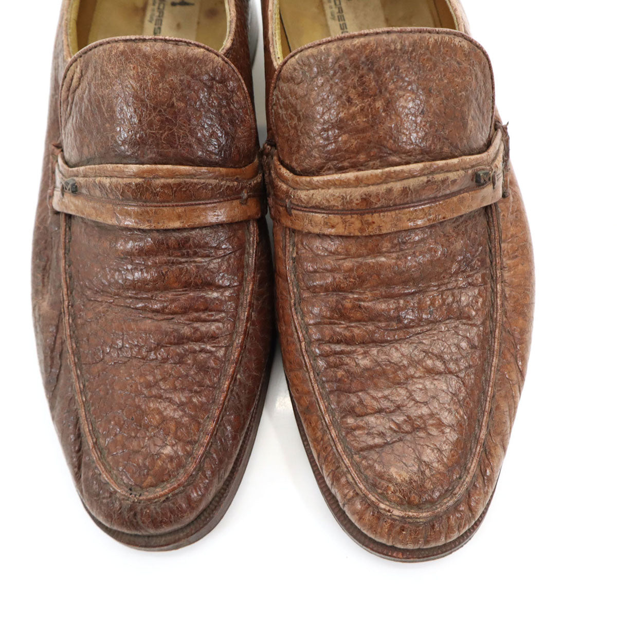 MORESCHI モレスキー イタリア製 ローファー 7 1/2 ブラウン 靴 シューズ メンズ