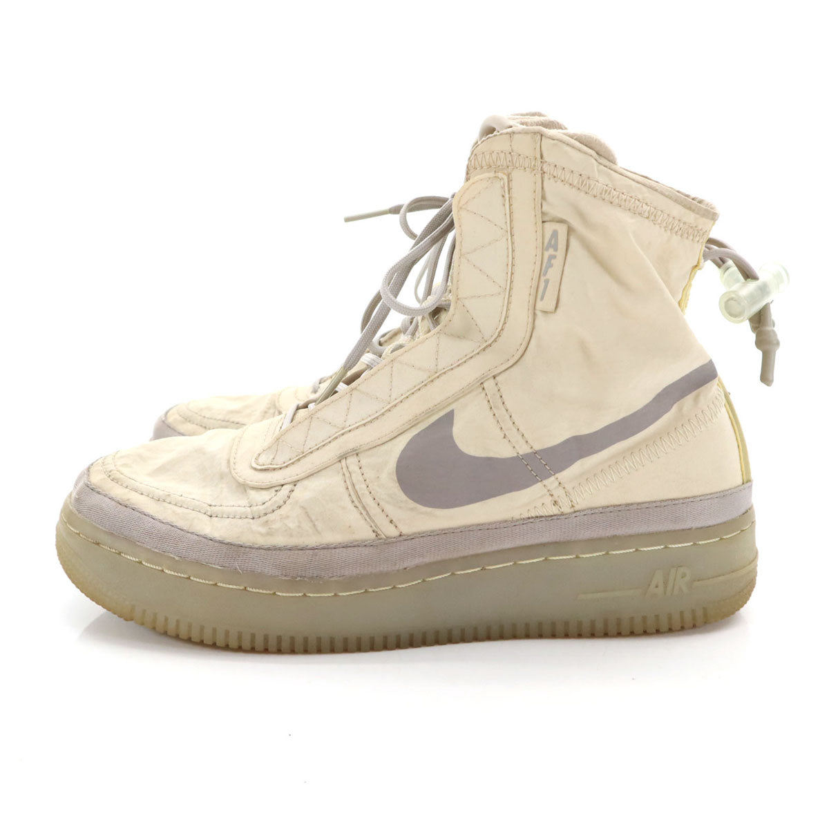 NIKE ナイキ エアフォース1 ハイ シェル シューズ 24.5 グレージュ系 BQ6096-002 スニーカー レディース