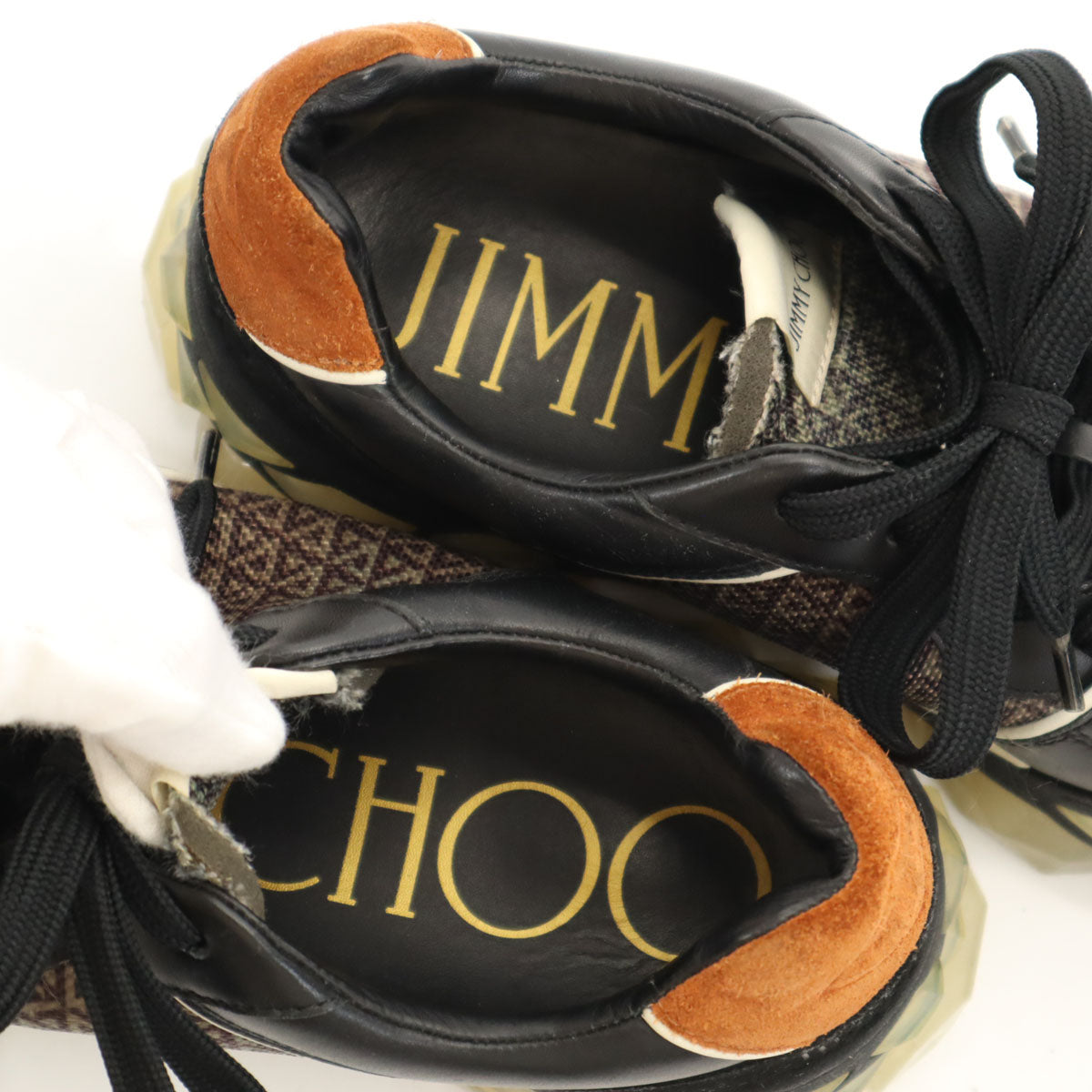 JIMMY CHOO ジミーチュウ DIAMOND X TRAINER スニーカー 40 ブラック FHF 204 保存袋付き メンズ