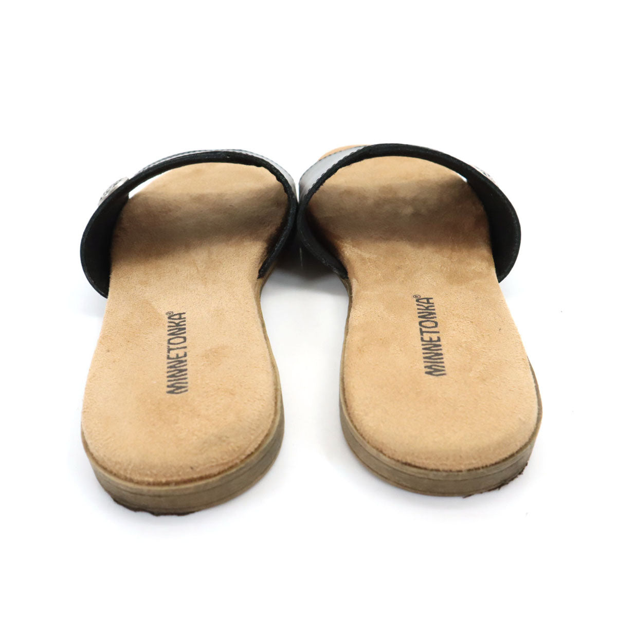 Minnetonka ミネトンカ コンチョレザー サンダル 7M ブラック 箱付き レディース