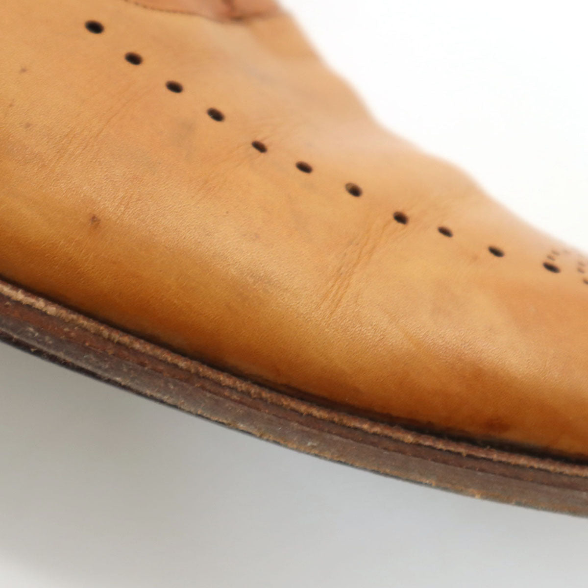 J.A.Ramis ジェイ― エー ラミス 本革 レザー ビジネスシューズ 8 1/2 キャメル 内羽根 革靴 メンズ