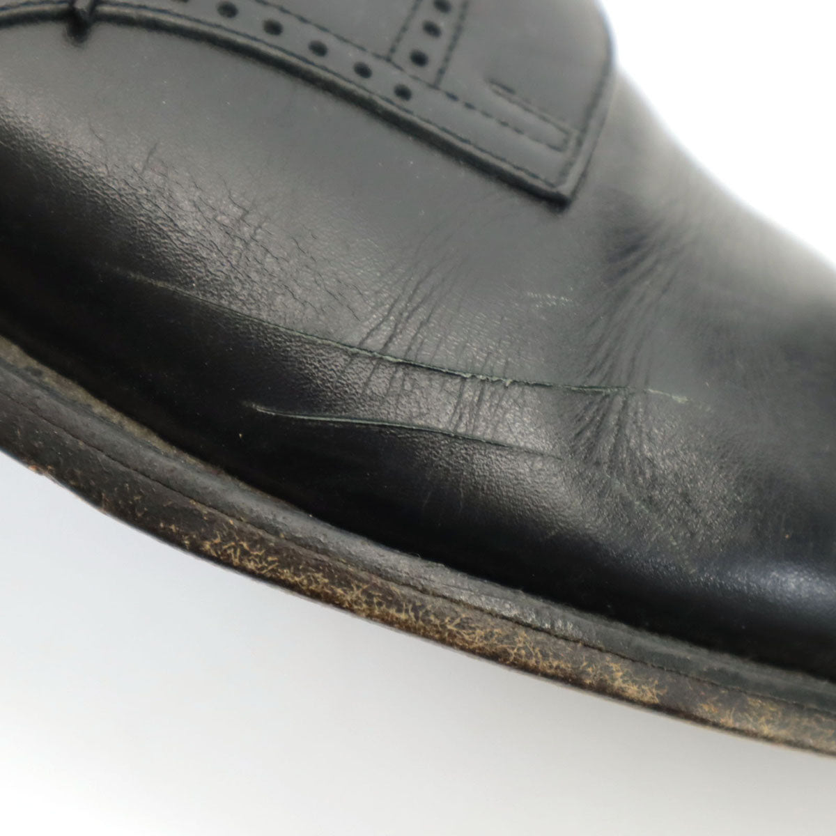 SCOTCH GRAIN スコッチグレイン レザー ビジネスシューズ 24 1/2 ブラック 外羽根 革靴 シューキーパー付き メンズ