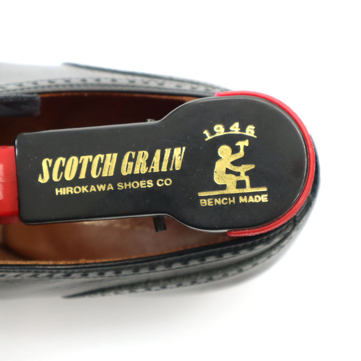 SCOTCH GRAIN スコッチグレイン レザー ビジネスシューズ 24 1/2 ブラック 外羽根 革靴 シューキーパー付き メンズ