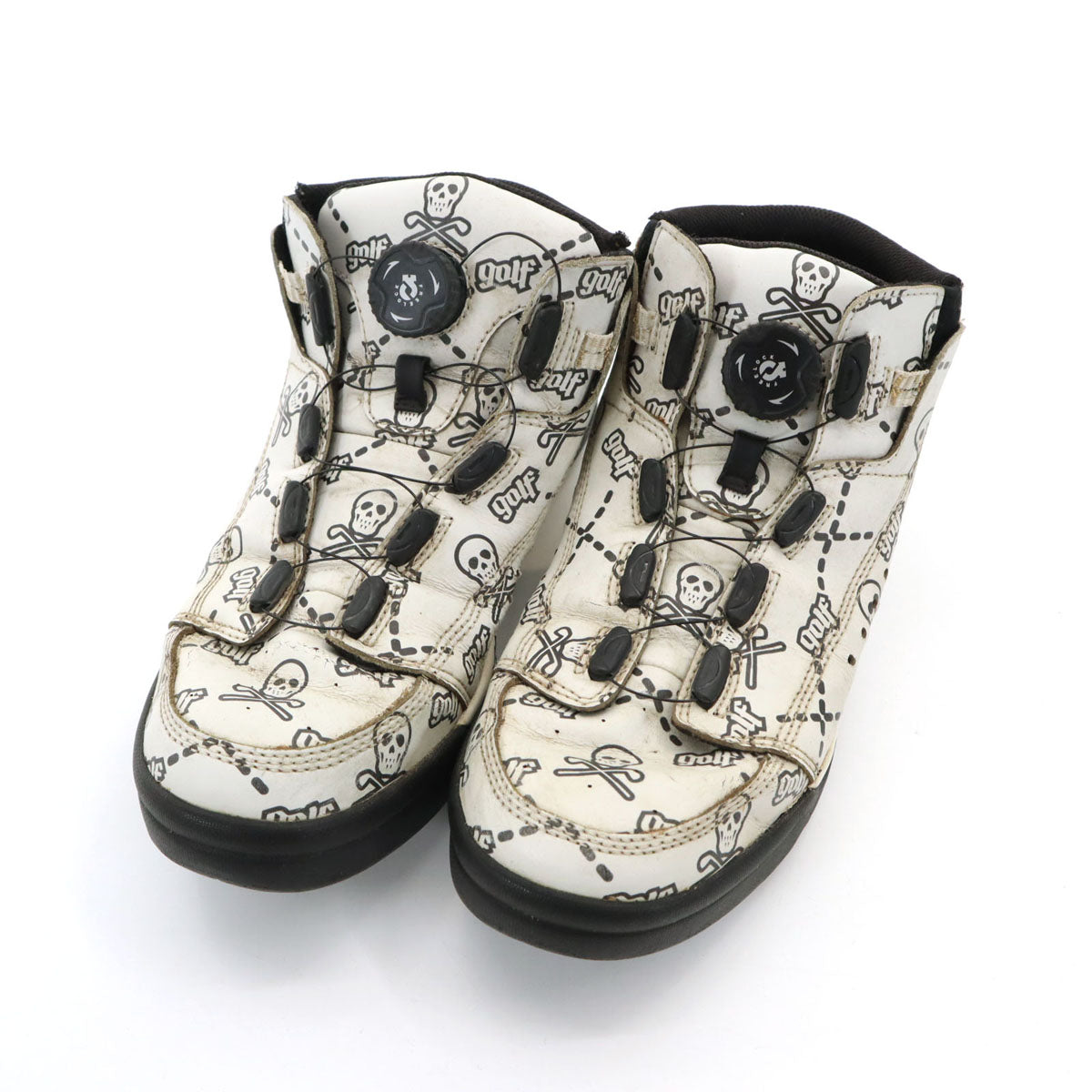 MARK&LONA マークアンドロナ グラヴィス コラボ 総柄 ゴルフ シューズ 26 ホワイト系 メンズ