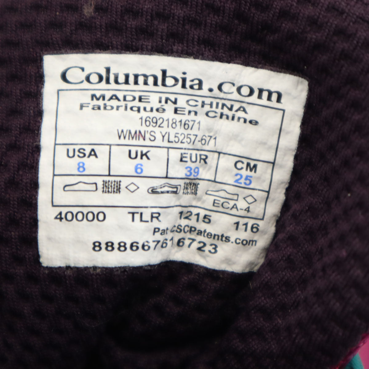 Columbia コロンビア トレッキングシューズ 25 パープルピンク アウトドア レディース