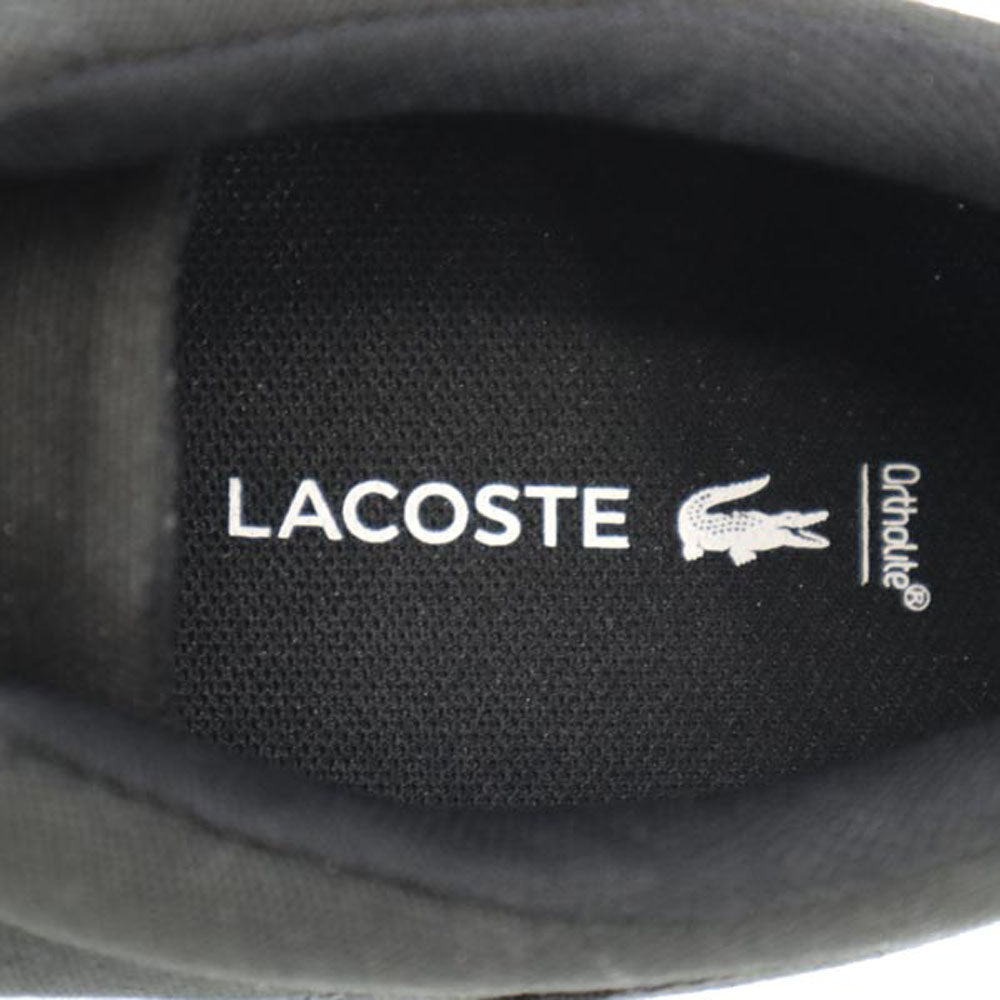 未使用 ラコステ スニーカー USA8.5 ブラック系 LACOSTE ロゴ メンズ