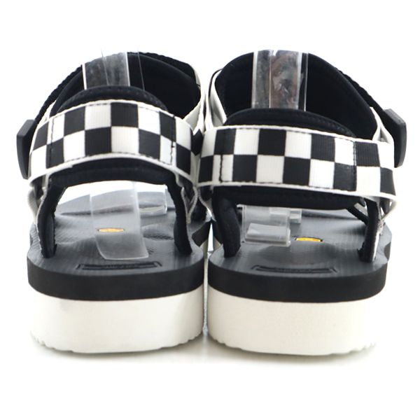 未使用 スイコック チェッカー柄 ストラップ サンダル US 9 ブラック SUICOKE メンズ