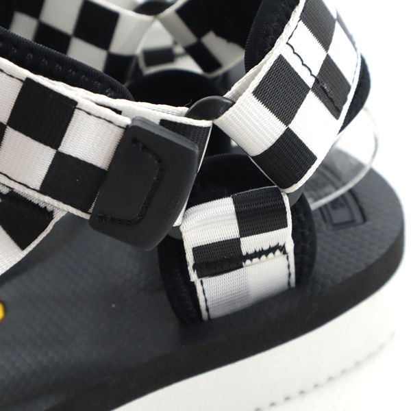 未使用 スイコック チェッカー柄 ストラップ サンダル US 9 ブラック SUICOKE メンズ