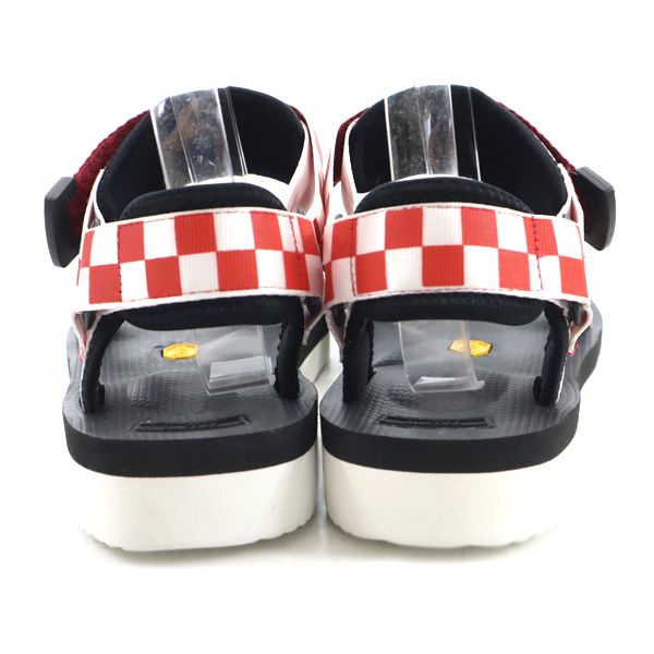 未使用 SUICOKE スイコック チェッカー柄 ストラップ サンダル US 8 レッド メンズ