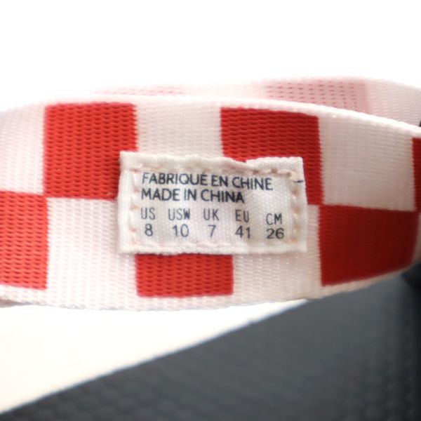 未使用 SUICOKE スイコック チェッカー柄 ストラップ サンダル US 8 レッド メンズ