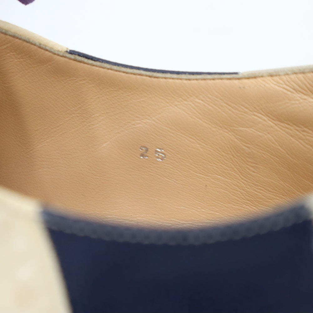 イッセイミヤケ 日本製 ボーダー シューズ 25 アイボリー系 ISSEY MIYAKE 箱付き レディース