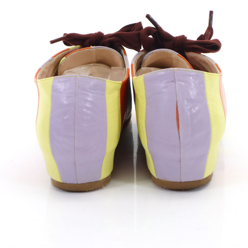 イッセイミヤケ ボーダー シューズ 25 オレンジ系 ISSEY MIYAKE レディース