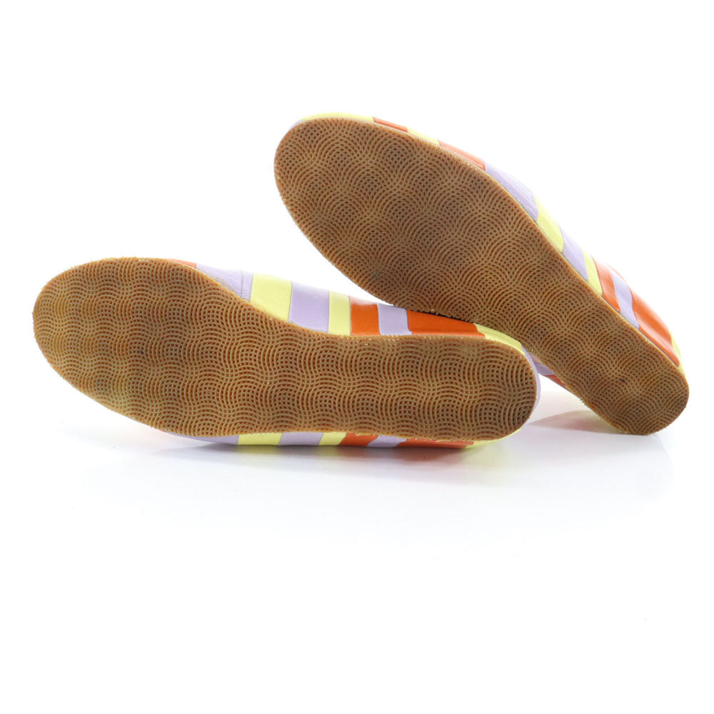 イッセイミヤケ ボーダー シューズ 25 オレンジ系 ISSEY MIYAKE レディース