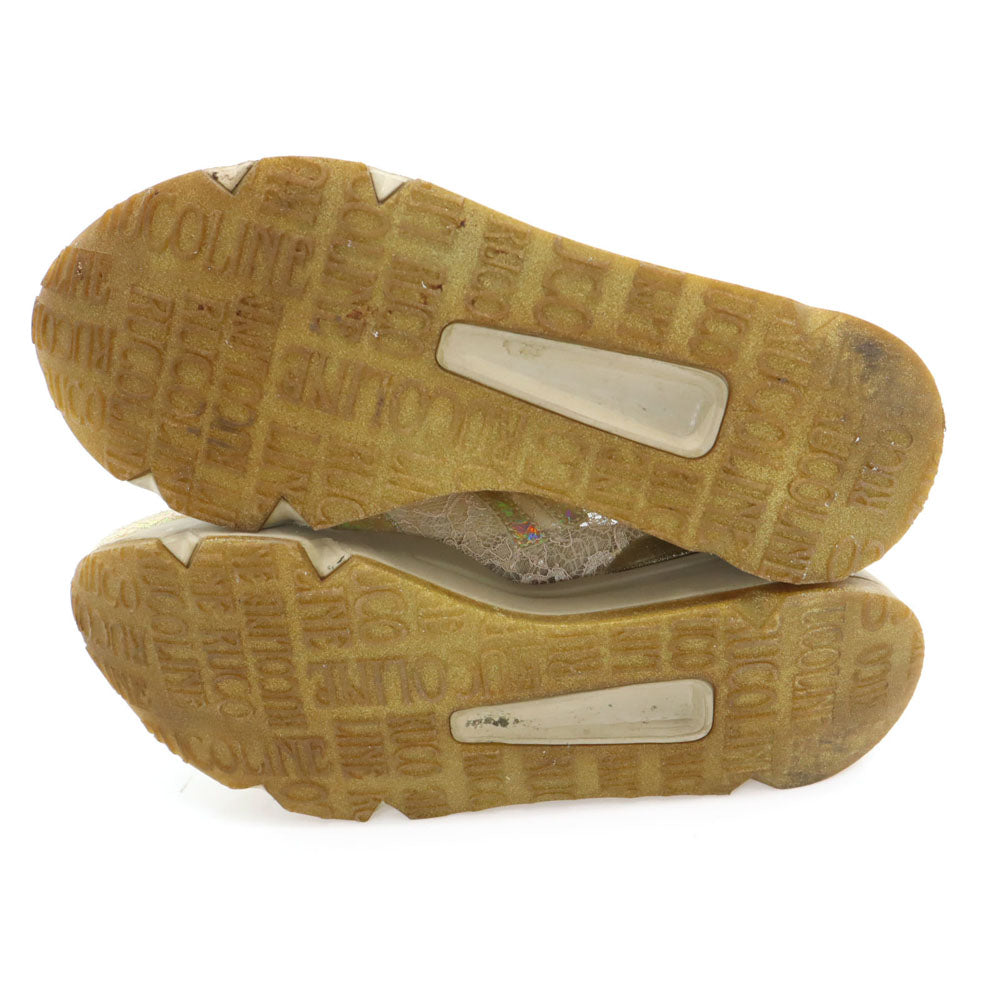 RUCO LINE ルコライン EU製 厚底 スニーカー 38 ゴールド系 レース レディース