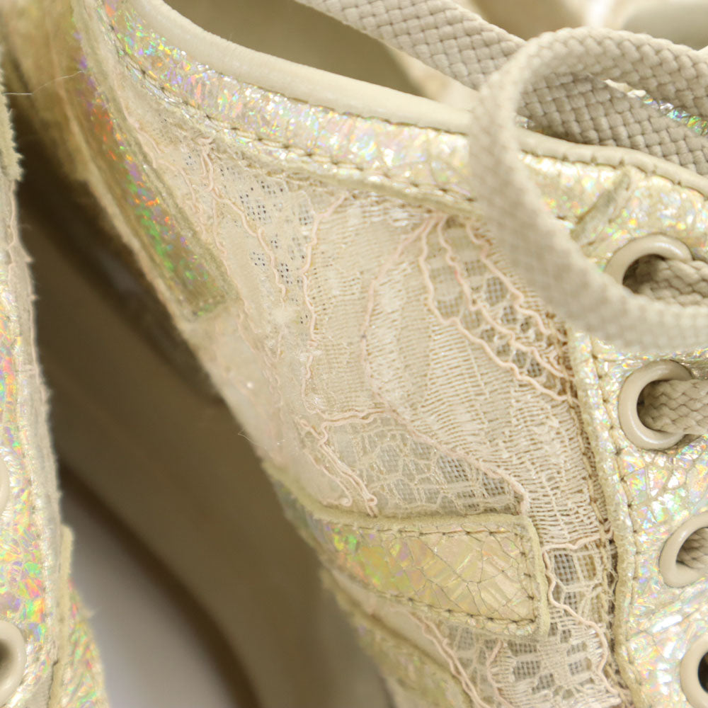 RUCO LINE ルコライン EU製 厚底 スニーカー 38 ゴールド系 レース レディース