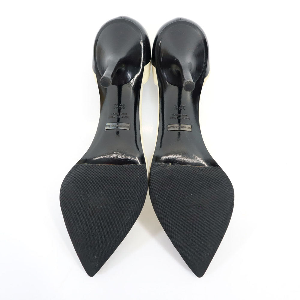 GIORGIO ARMANI ジョルジオアルマーニ パンプス 37 1/2 ベージュ ヒール レディース