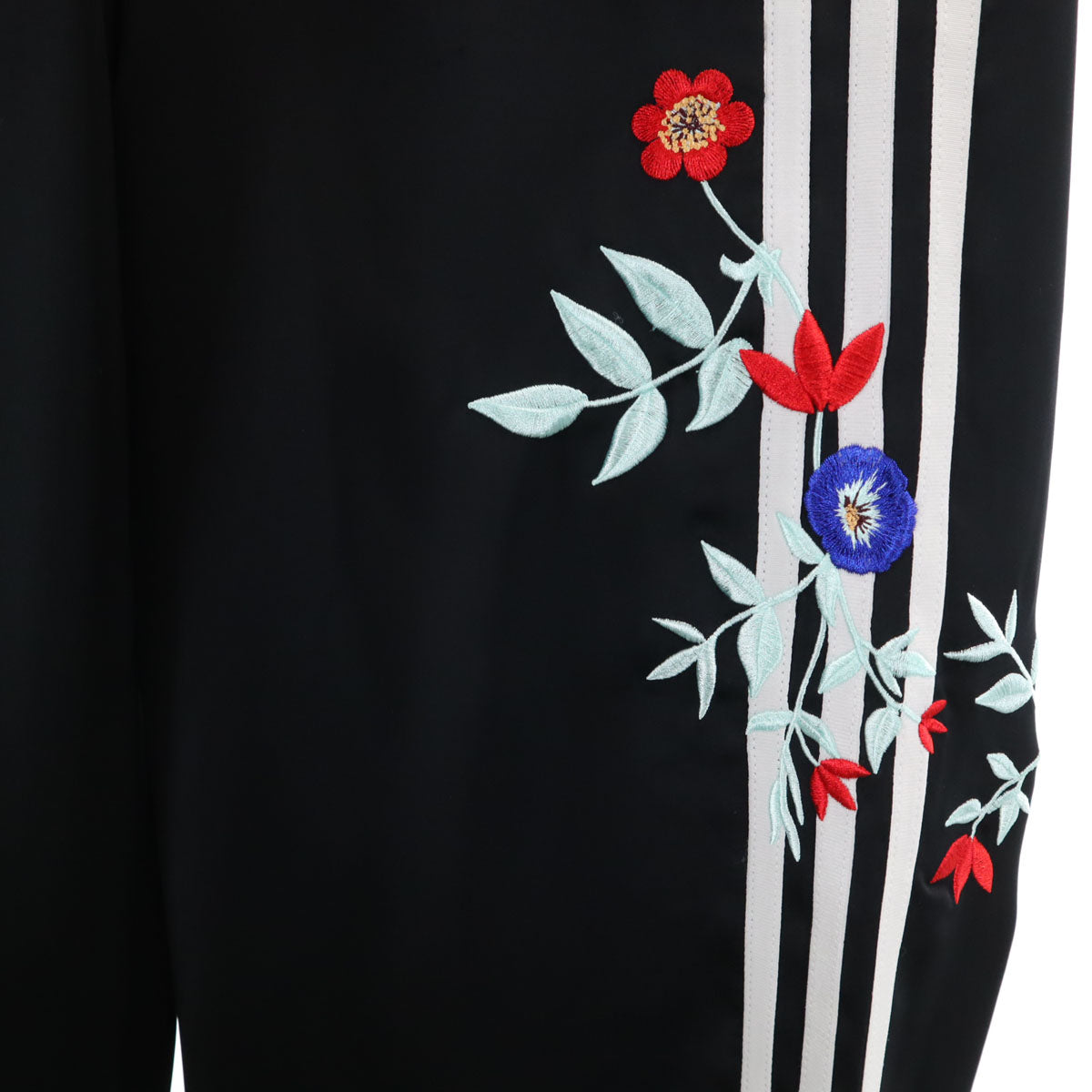 adidas Originals アディダスオリジナルス フローラル刺繍 ファイヤーバード トラックパンツ S ブラック ジャージ レディース