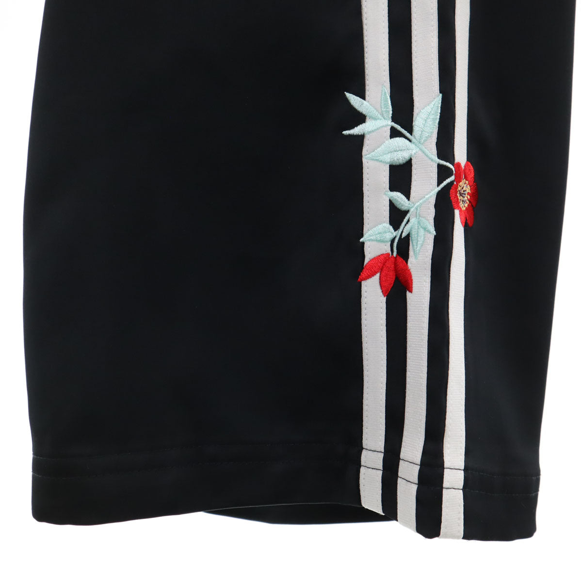 adidas Originals アディダスオリジナルス フローラル刺繍 ファイヤーバード トラックパンツ S ブラック ジャージ レディース