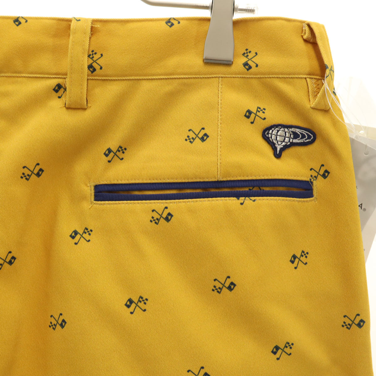 未使用 BEAMS GOLF ビームスゴルフ 総柄 シーズンクレスト パンツ 46 マスタード メンズ