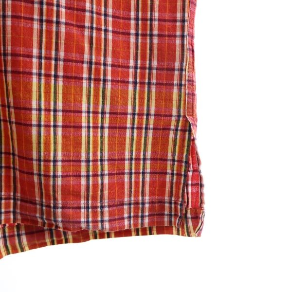 Polo by Ralph Lauren ポロバイラルフローレン 90s ヴィンテージ チェック 半袖 オープンカラーシャツ S レッド系 開襟 CALDWELL メンズ
