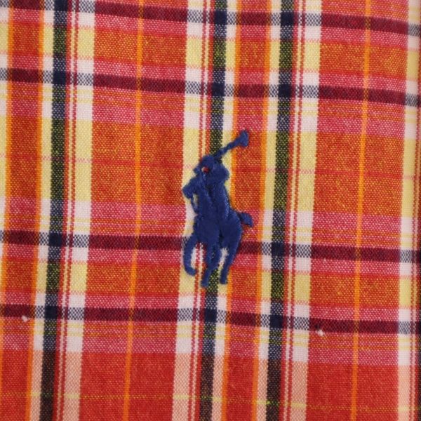 Polo by Ralph Lauren ポロバイラルフローレン 90s ヴィンテージ チェック 半袖 オープンカラーシャツ S レッド系 開襟 CALDWELL メンズ