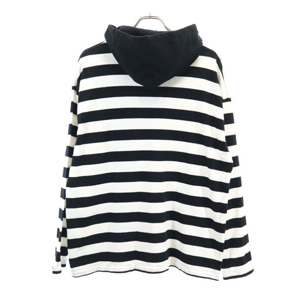 LABRAT ラブラット ボーダー柄 長袖 スウェットパーカー M 黒×白 メンズ