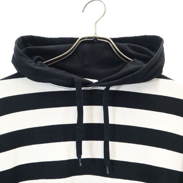 LABRAT ラブラット ボーダー柄 長袖 スウェットパーカー M 黒×白 メンズ