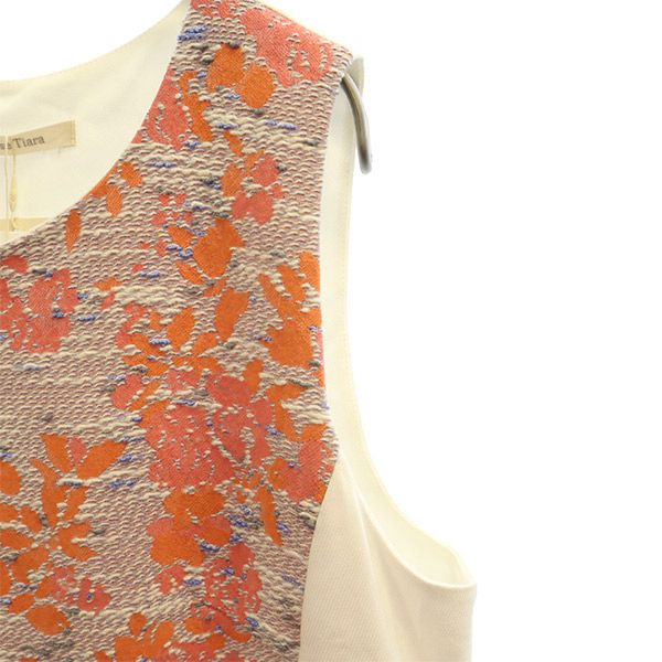 未使用 Rose Tiara ローズティアラ 切替 ノースリーブ 切替 ワンピース 42 レディース