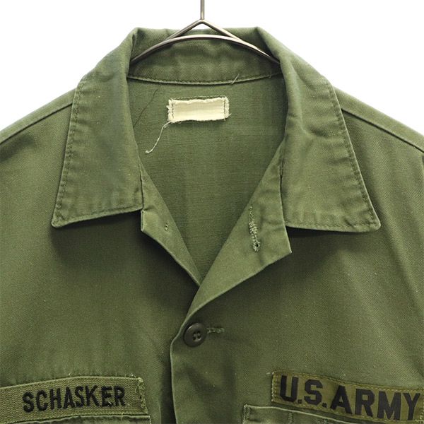 ユーエスアーミ 77年製 後期型4th ユーティリティ シャツ カーキ U.S.ARMY メンズ