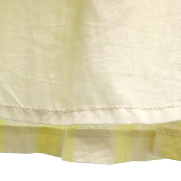 ミラオーウェン チェック ミディ丈 フレアスカート 1 イエロー×ホワイト Mila Owen レディース