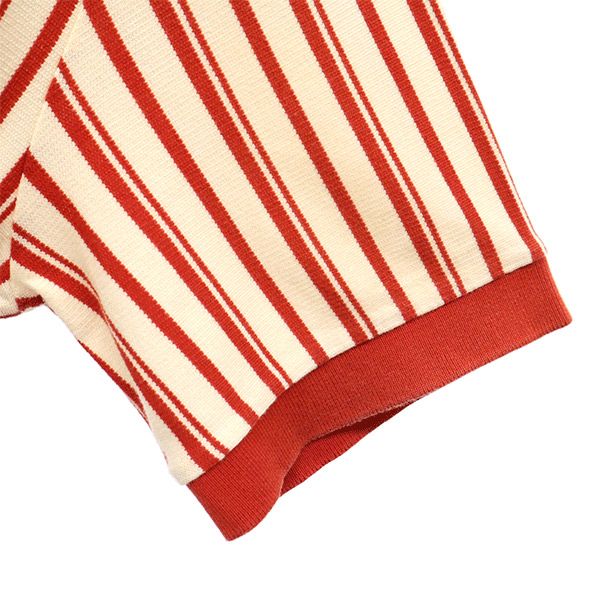 パーリーゲイツ ストライプ ゴルフ 半袖 ポロシャツ 4 ホワイト×レッド PEARLY GATES メンズ