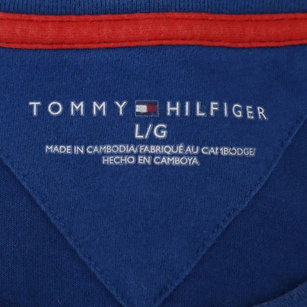 トミーヒルフィガー プリント 半袖 Tシャツ L/G ブルー TOMMY HILFIGER メンズ