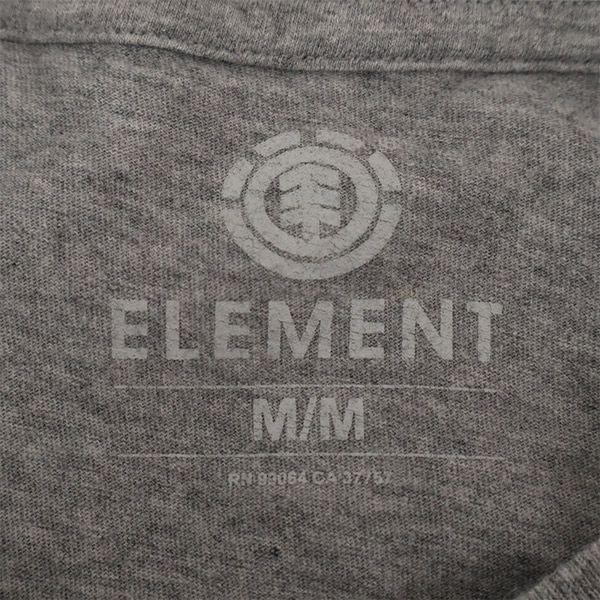 エレメント ロゴプリント 半袖 Tシャツ M グレー ELEMENT ワッペン メンズ