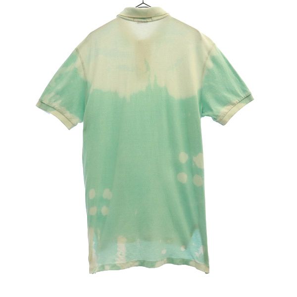 ポロバイラルフローレン 総柄 半袖 ポロシャツ S グリーン系 Polo by Ralph Lauren 鹿の子 カスタムフィット メンズ