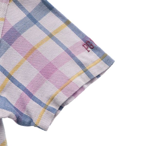 PEARLY GATES パーリーゲイツ チェック柄 ゴルフ 半袖 ポロシャツ 4 パープル系 メンズ