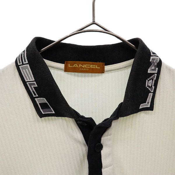 ランセル 日本製 半袖 ポロシャツ ホワイト LANCEL メンズ