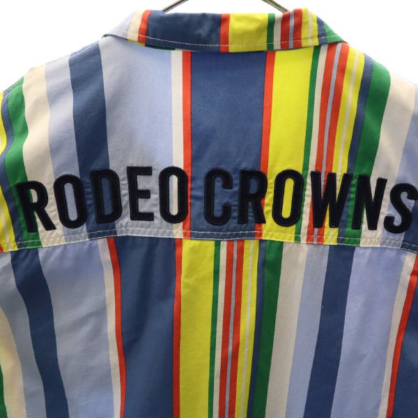 ロデオクラウンズ ストライプ 半袖 オープンカラーシャツ M Rodeo Crowns メンズ