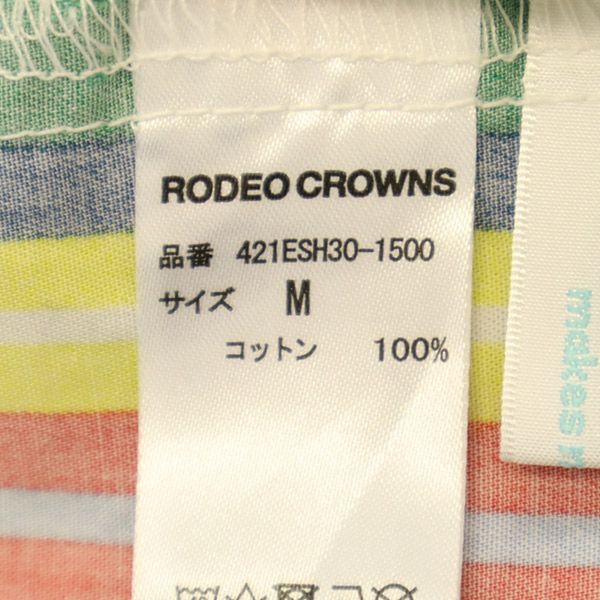 ロデオクラウンズ ストライプ 半袖 オープンカラーシャツ M Rodeo Crowns メンズ