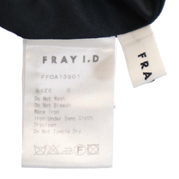 フレイアイディー 日本製 フロッキー 花柄 ノースリーブ ドレス ワンピース 0 ブラック FRAY I.D FFOA13901 レディース