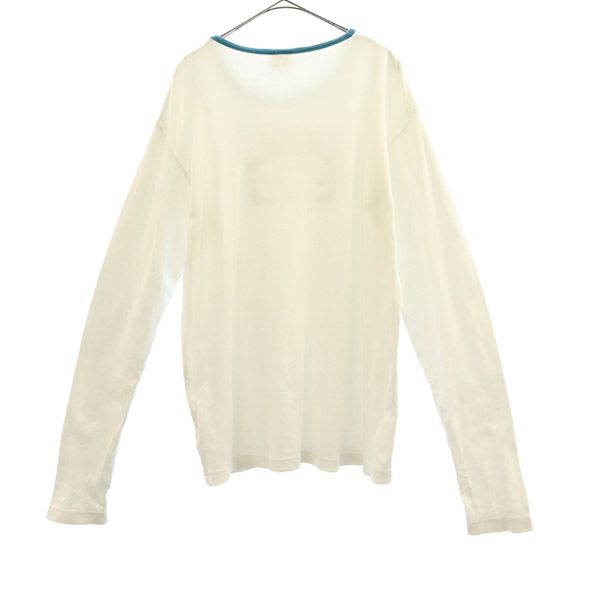 リーバイス ロゴプリント 長袖 Tシャツ L ホワイト×グリーン Levi's メンズ