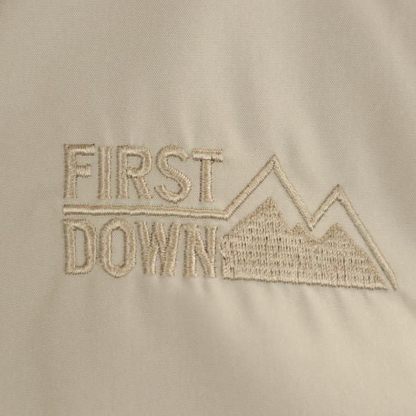 ファーストダウン 90s 中綿ジャケット M ベージュ FIRSTDOWN ロゴ刺繍 ワンポイント オールド ヴィンテージ メンズ