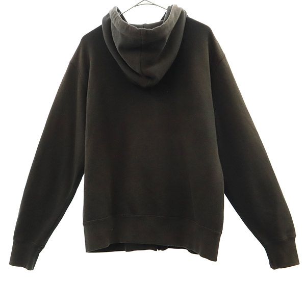 チャンピオン ロゴ刺繍 長袖 スウェット ジップパーカー M ブラック Champion ロゴワッペン メンズ